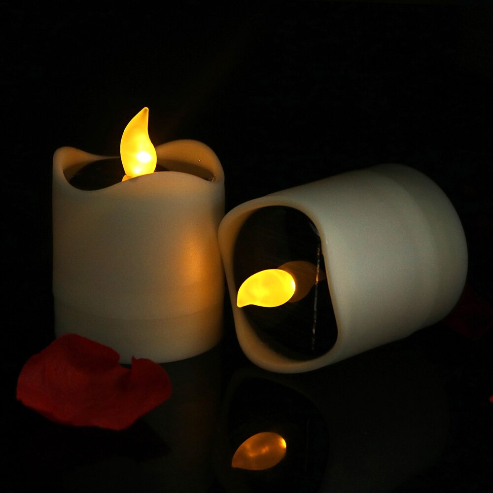 Solar Powered Flameless LED Candle Tea Light Candle Wedding Memorial Bar Home DIY Decor Energy Saving
