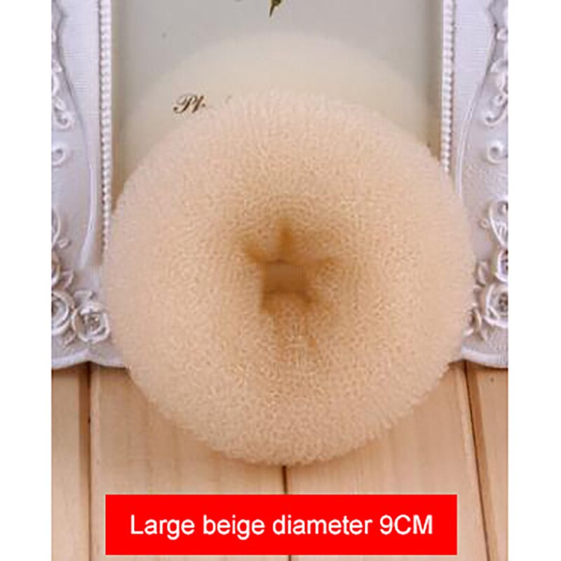 Hair Ring Bun Hair Styling Tool AccessoriesFashion Women Ladies Girls Magic Shaper Donut: Beige9-10cm