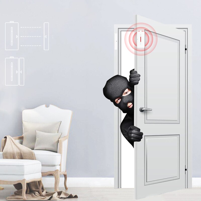 5 sæt  of 43hz dørs vinduesalarmsensor trådløs automatisering tyverialarm til smart alarmsystem til hjemmebrug
