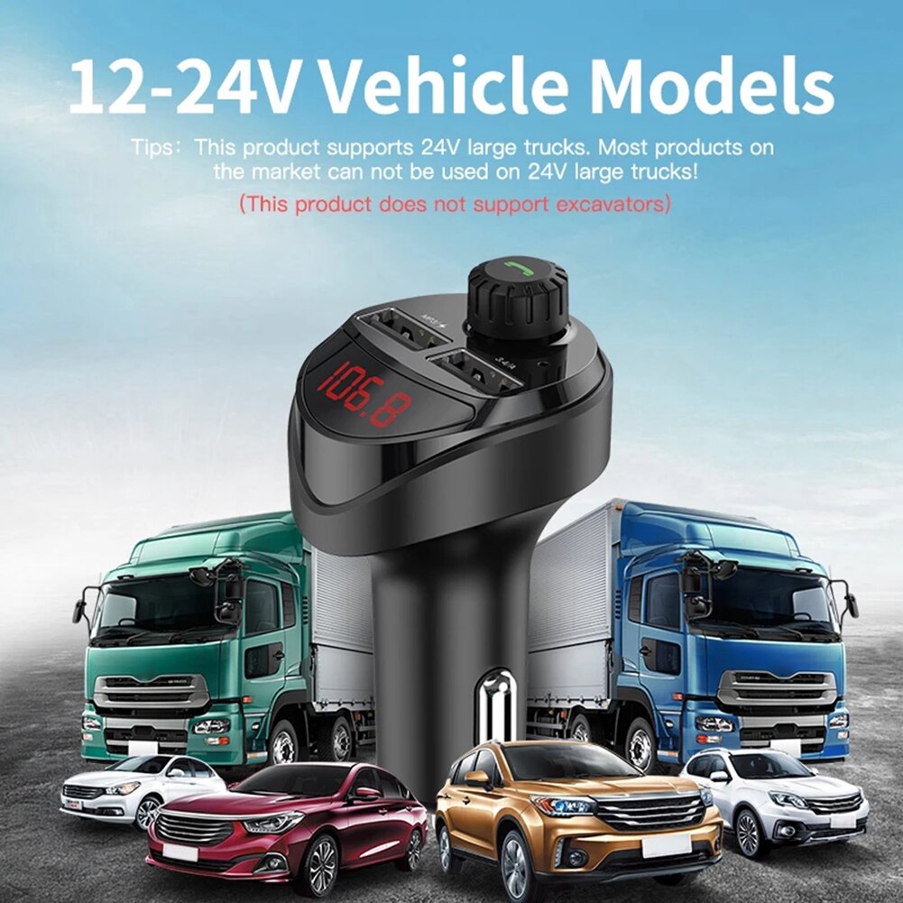 Music Player Car Accessories Gadgets Car Bluetooth-compatible 4.2 FM Transmitter Wireless FM Transmitter Car Player Kit