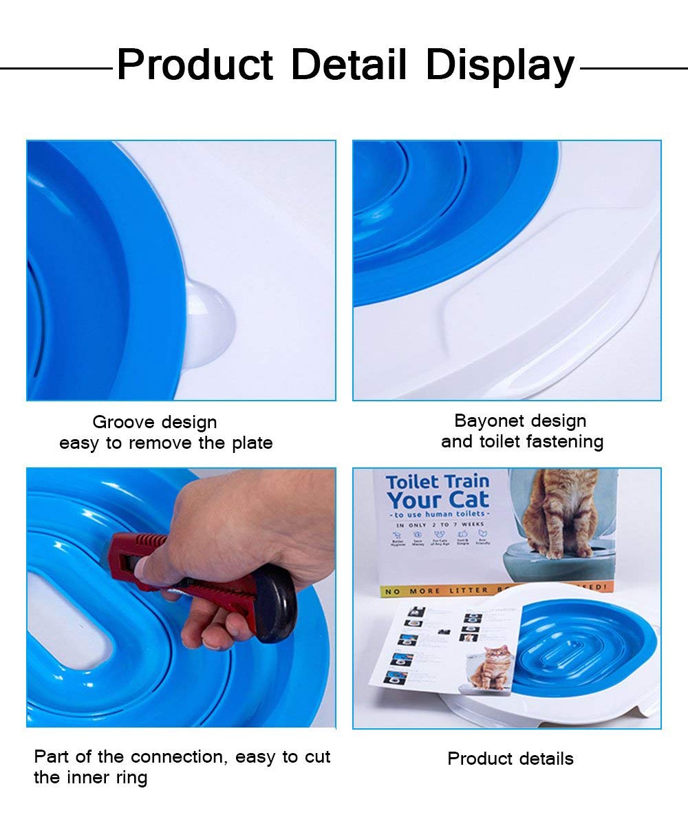 Maison de Toilette pour chat Kit Chat Pot Litière Formation Système Kit, Apprendre à Votre Chat à Utiliser les Toilettes Pour Animaux De Compagnie Nettoyage L&#39;offre de Formation