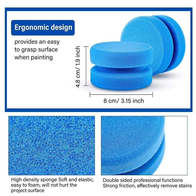 3 PCS Paint Sponge Applicator Round Painting Sponge Craft Sponges Synthetic Artist Sponges Watercolor Sponges