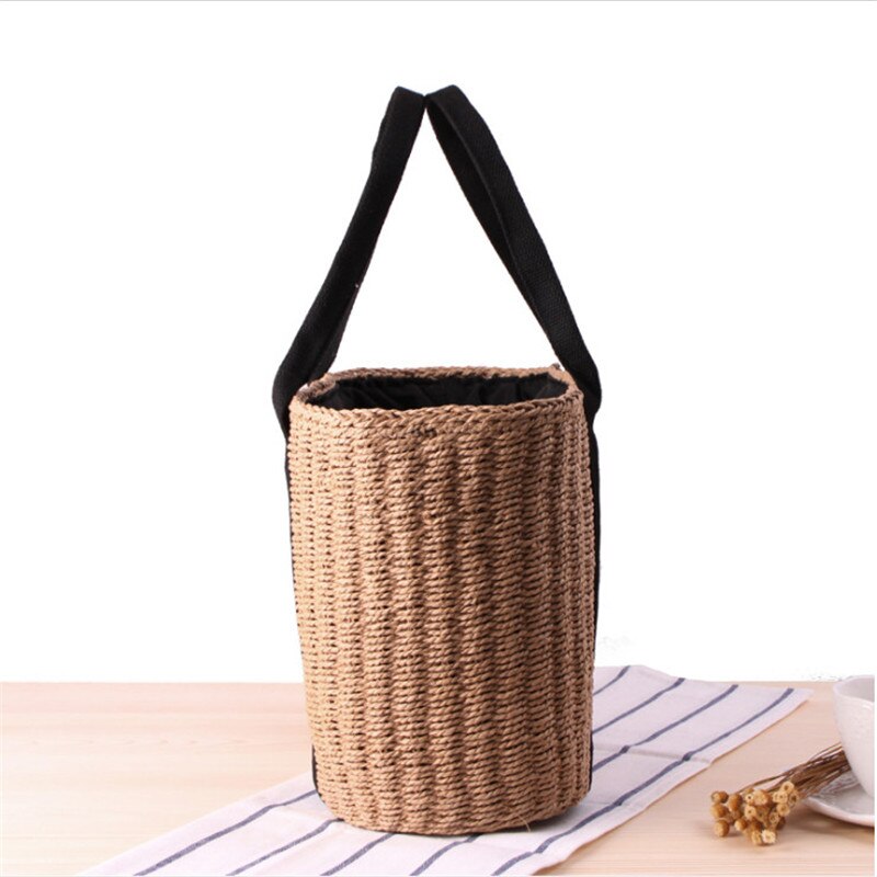 Baumwolle Seil Gestrickte Aushöhlen Einzigen Schulter Tasche khaki Farbe Schüler Tasche Große Kapazität Strand Tasche Fisch Netz Tasche