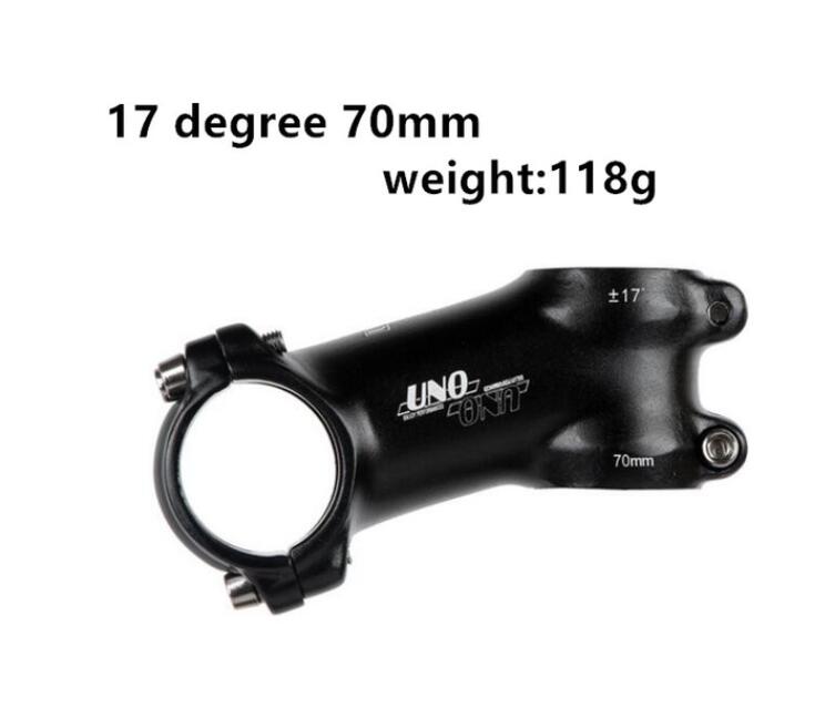 Potence De Vélo UNO ±7° Ultralégère 90mm Alu Noir Pour VTT Ou Route, Diamètre 25,4mm