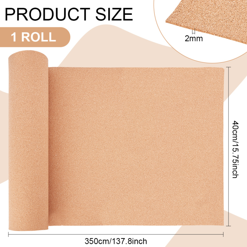 Korkrolle mit dicker Rückseite, Korktafeln, starke Korktafel für Wandmöbel, Dekoration: Licht Grau