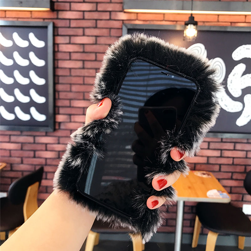 New 2021 Fashion Lady Gift Case For IPhone 12 XR X 11 Pro Max SE Furry Fluffy Warm Cover For IPhone 6S 7 8 Plus Soft Phone Case