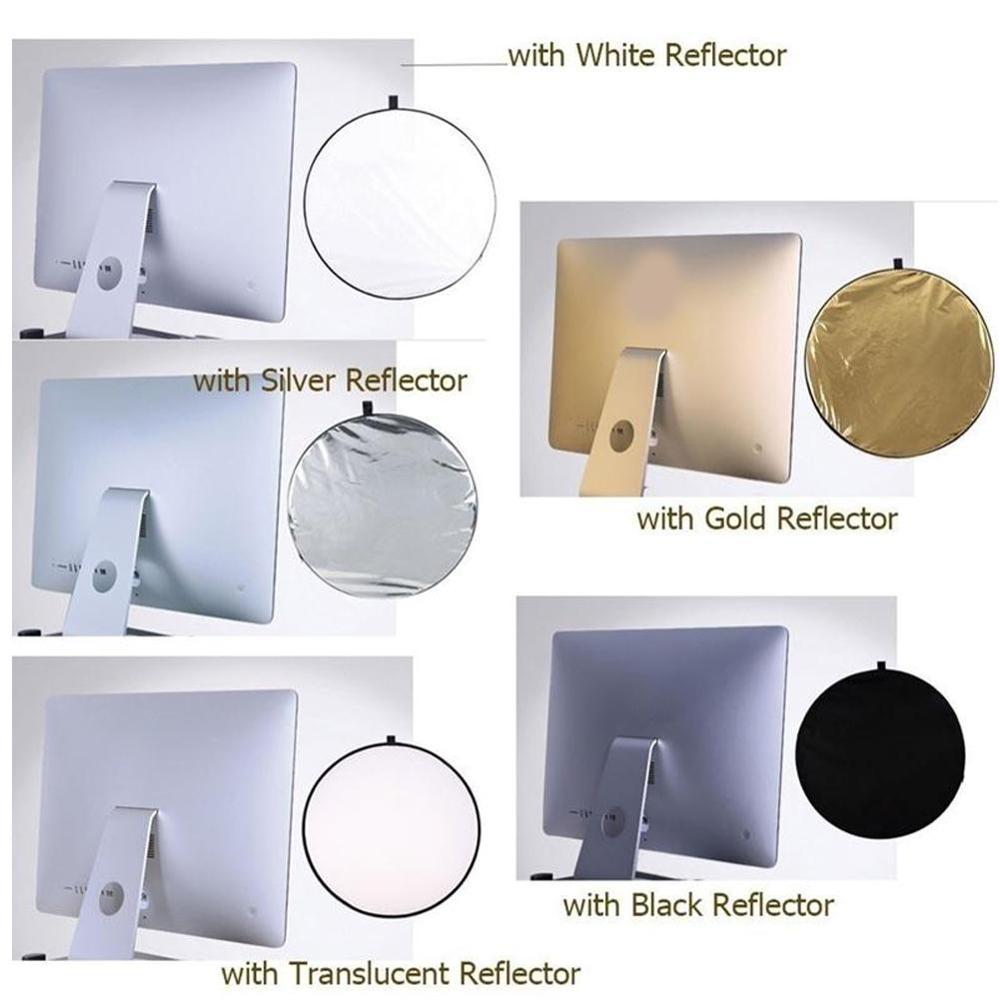 Mini Reflector de luz para fotografía 5 en 1 de 30cm y 11,8 pulgadas, Reflector redondo de luz múltiple para disco para estudio A2Z4