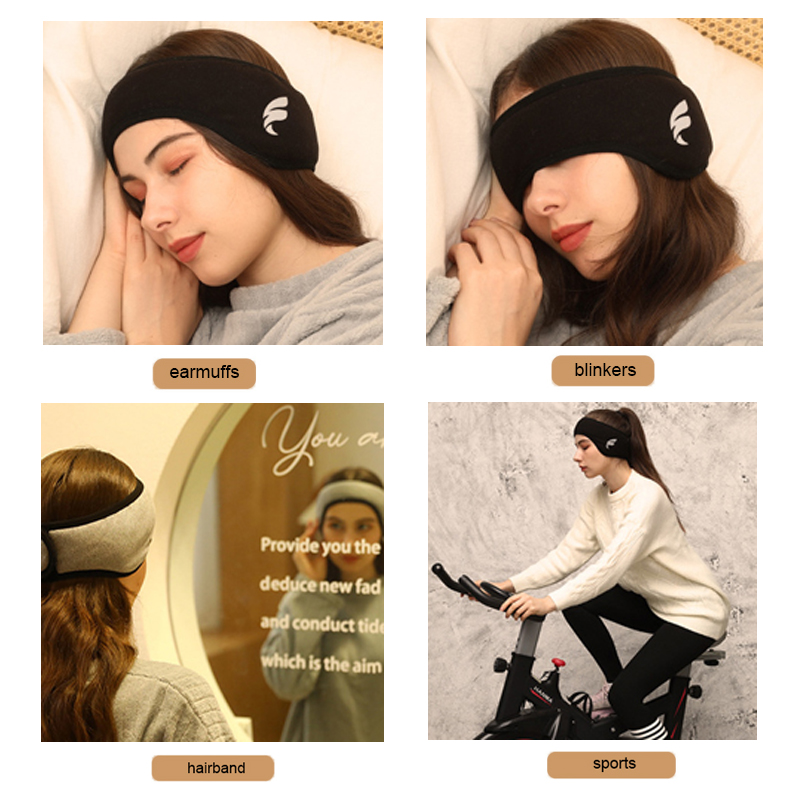 Masque de sommeil occultant pour relaxer, bandeau en peluche, bandeau de couchage en coton pour hommes et femmes, protège-oreilles Anti-bruit