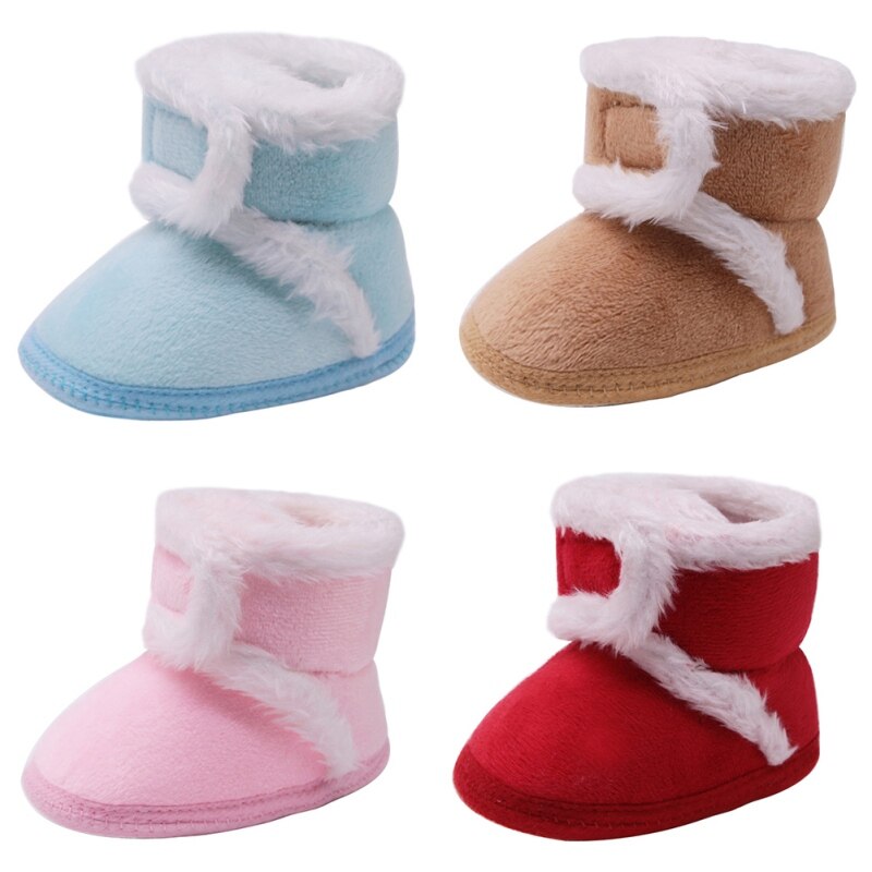 Warm Fleece Baby Girl Snow Boots For Baby Girl Boy Anti-silp Prewalker Booties Baby Shoes Toddler Shoe 0-18 Months
