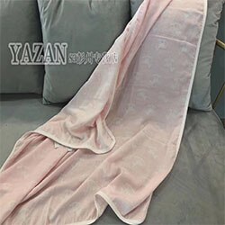Yazan voksen- og børnetæppe sommer sengesofa er lavet  of 100%  bomulds super blød med 2 lag gaze 120*150: Gyngehest lyserød