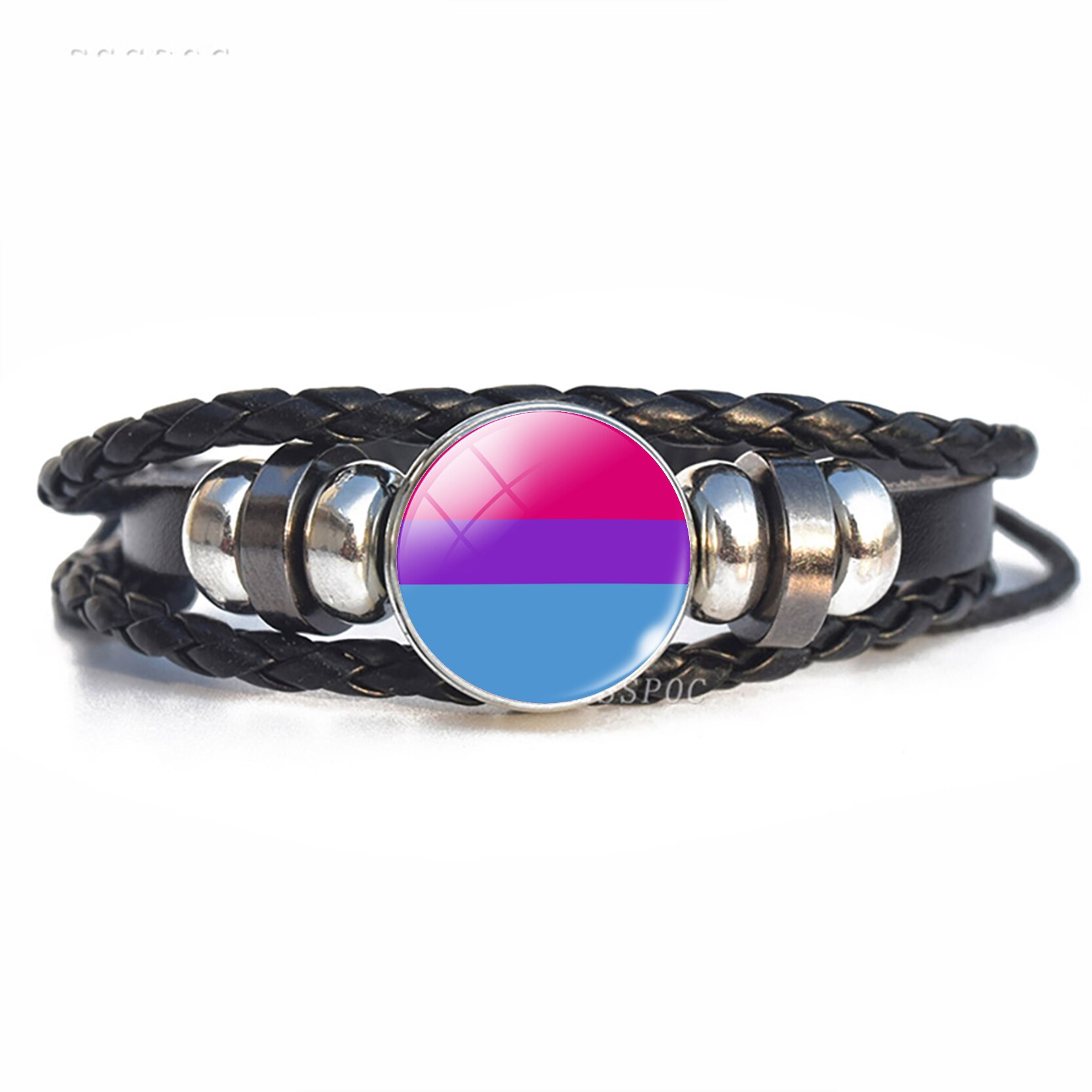 Regenbogen Flagge Lesben Homosexuell Stolz Punk Leder Armbinde Bisexuelle Transgender Stolz Armbinde Männer Frauen: Größe 7