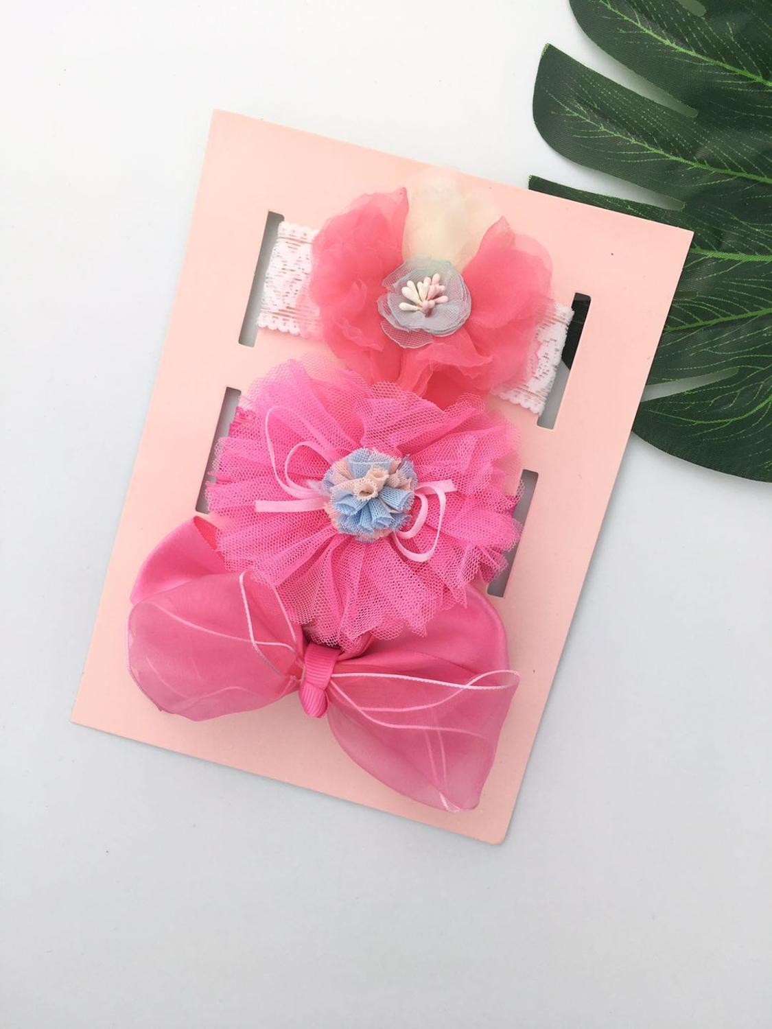 3 Stks/partij Baby Meisje Hoofdband Elastische Hoofddeksels Bloemen Strik Haar Accessoires Voor Baby Meisje Verjaardagsfeestje: 7