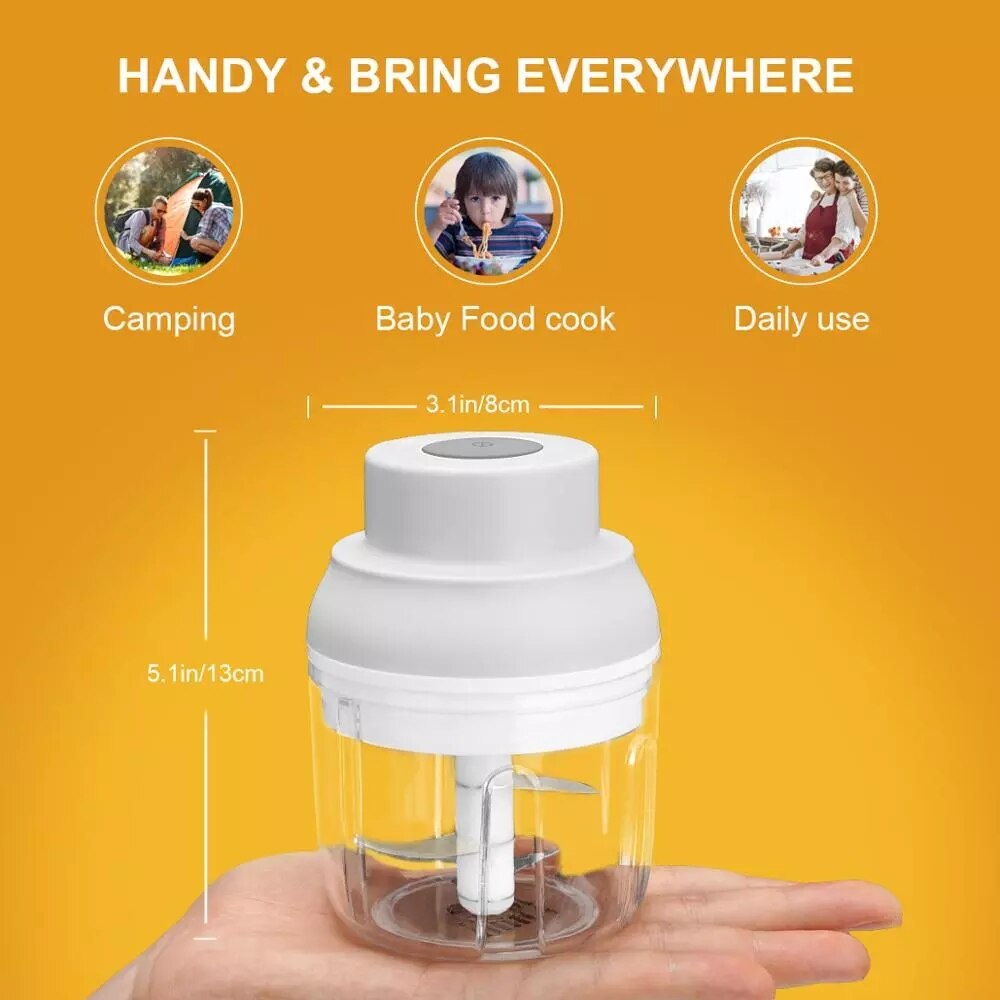 Portable Mini Electric Food Chopper Fruit Vegetables Tools USB Meat Crusher Meat Grinder Chopper Garlic Cutter Garlic Masher