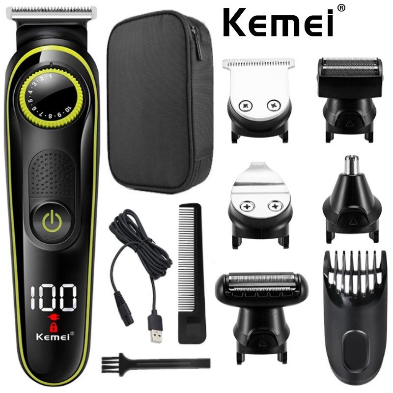 Kemei 696 Electric Hair Clipper Multifunctional Trimmer For Men Electric Shaver For Men's Razor Nose 5 In 1 Trimmer: Default Title