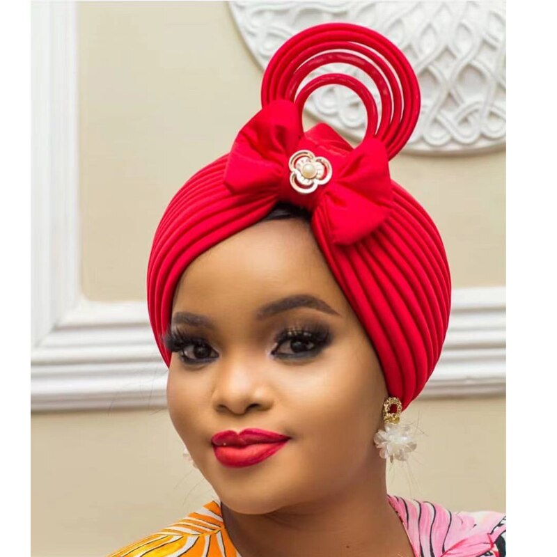 Turban de mariage nigérian pour femmes, couvre-chef, casquette musulmane, arabe, indienne, couvre-chef féminin,