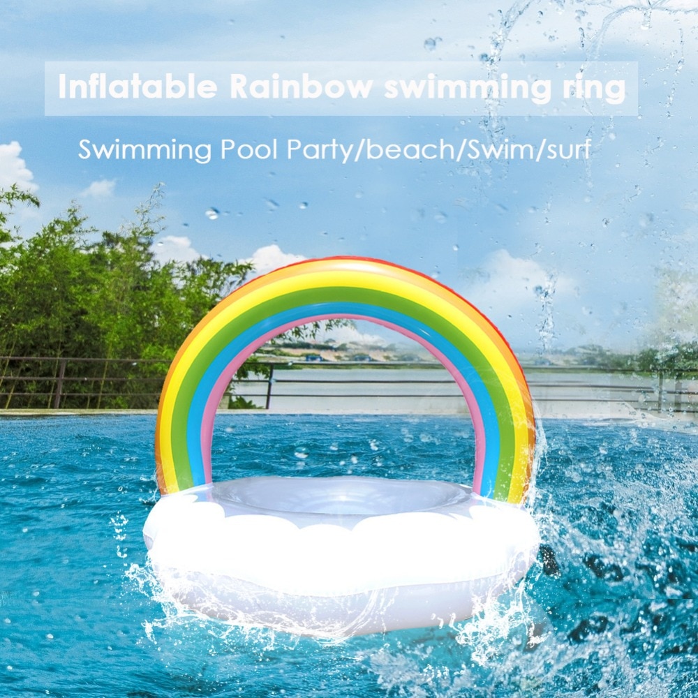 Water Drijvende Rij Speelgoed Opblaasbare Regenboog Wolken Air Matras Vlot Float Dier Mounts Zwembad Speelgoed Strand Kids Adult