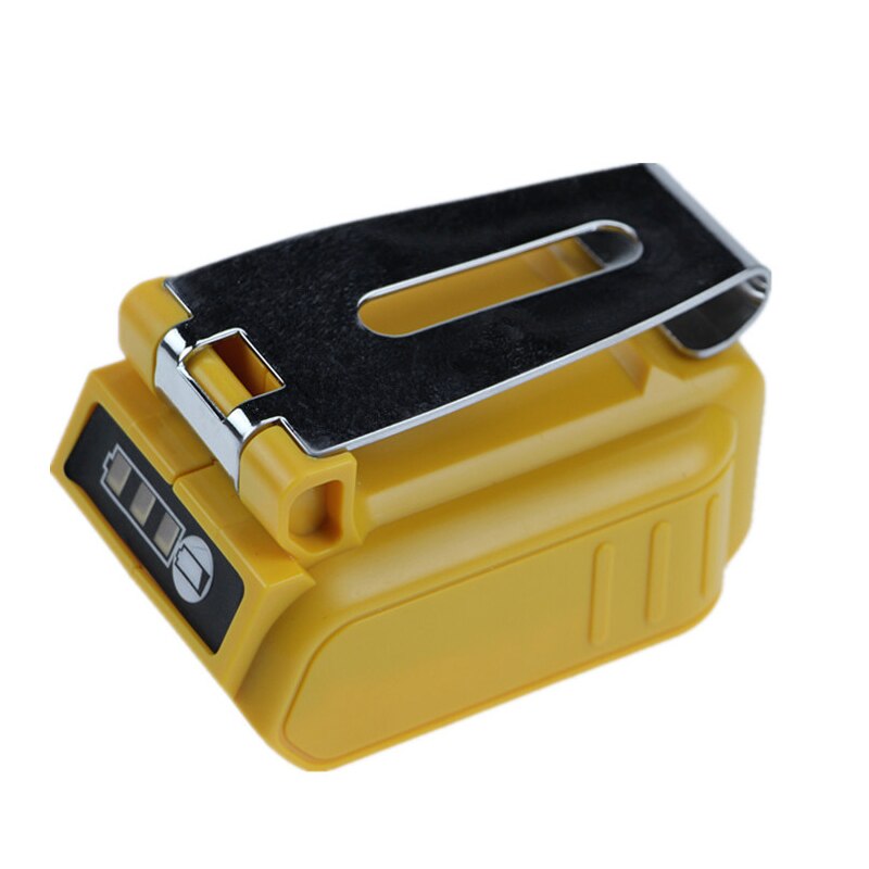 USB Converter Charger for DEWALT with 5A DC Interface 20V Li-Ion Battery Converter with Dual USB and Clip