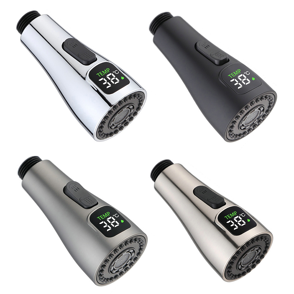 Kitchen Faucet Head LED Faucet Tap Nozzle Replacement Water Saving Reduce Bills Kitchen Swivel Head Digital Pull-out Nozzle