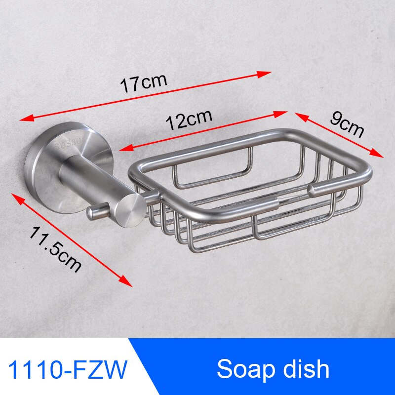 Bathroom Stainless Steel Towel Holder Wall Mounted Towel Rack Hanging Holder Single Towel Bar Ring Robe Hook Toilet Paper Holder: BAL1110-FZW
