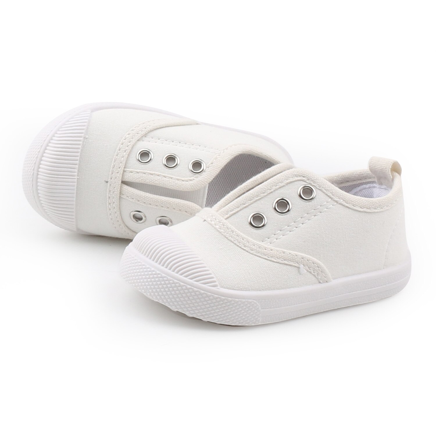 Barnskor höst vår solid grund elastisk pojkar flickor inomhus barn casual baby skor: Vit / 22