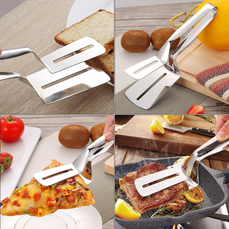 Pinzas para alimentos de acero inoxidable pinza para carne, pescado frito, pinza para barbacoa, pinza antiadherente, herramienta de cocina multifuncional