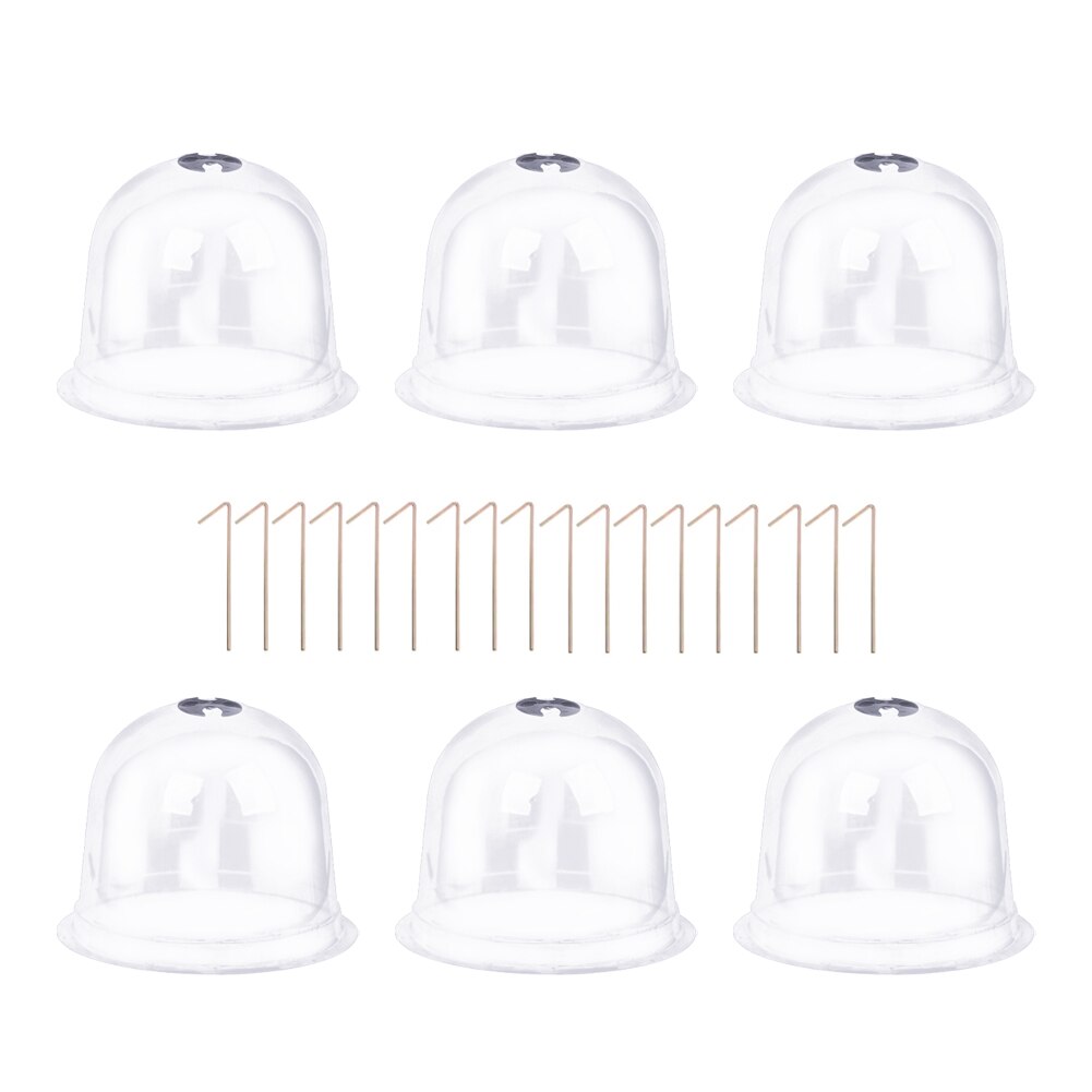Cloches De Jardin Transparentes Lot 6 - Dôme 26x21 Cm, Piquets Métal, Aérations Réglables, Protection Plantes Gel Animaux - 5