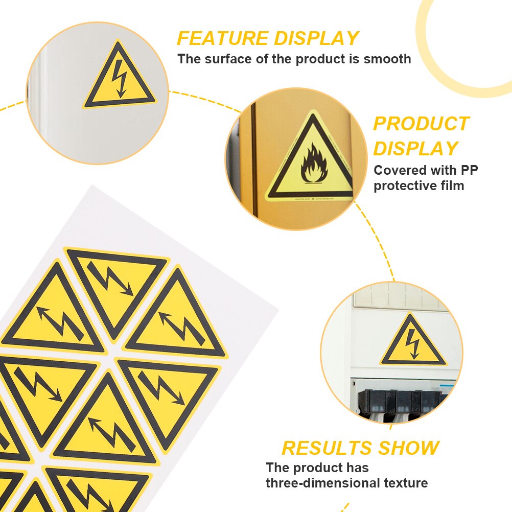 10Pcs Warning Label Warning Sticker Electric Shocks Warning Sign Electric Shocks Warning Sticker