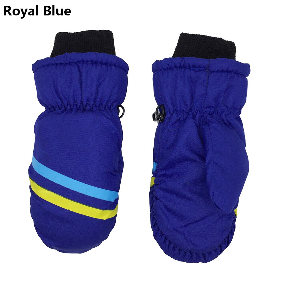 1Pair Children Kids Winter Warm Gloves Boy Girls Outdoor RidingSki Snowboard Windproof Waterproof Thicken Warm Mitten: Type2-royal blue