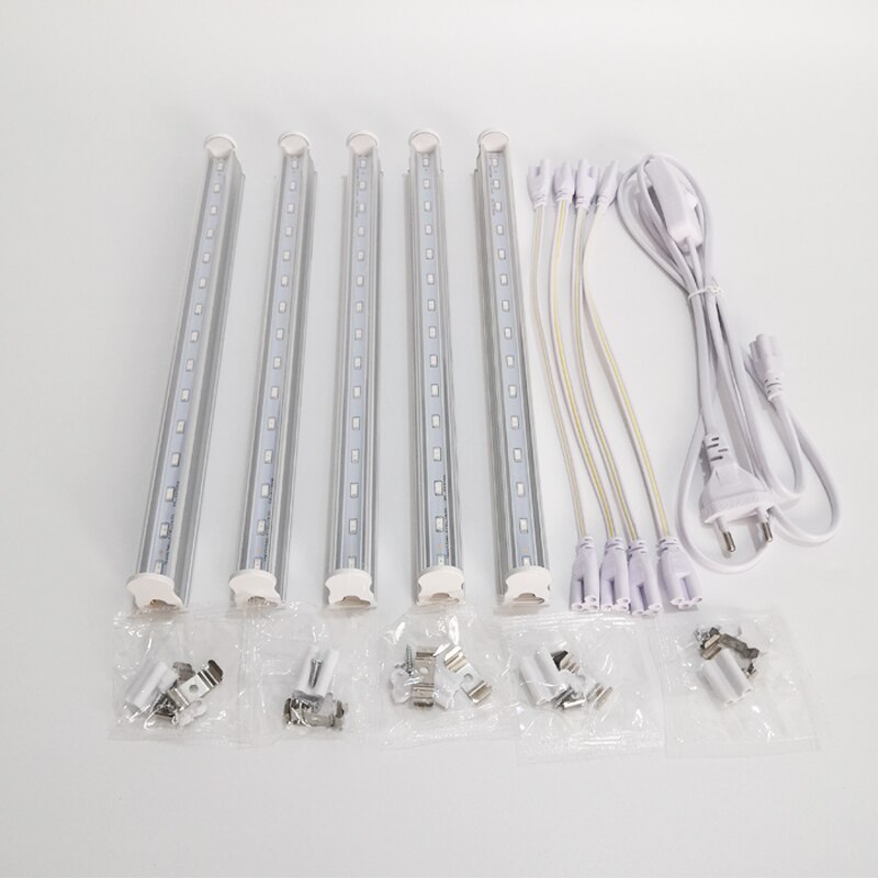 High lumens LED growing lamp with EU/US plug power cable,T5 grow lights widely used for indoor plants vegetable aquarium etc.: 5 pieces lamps / EU