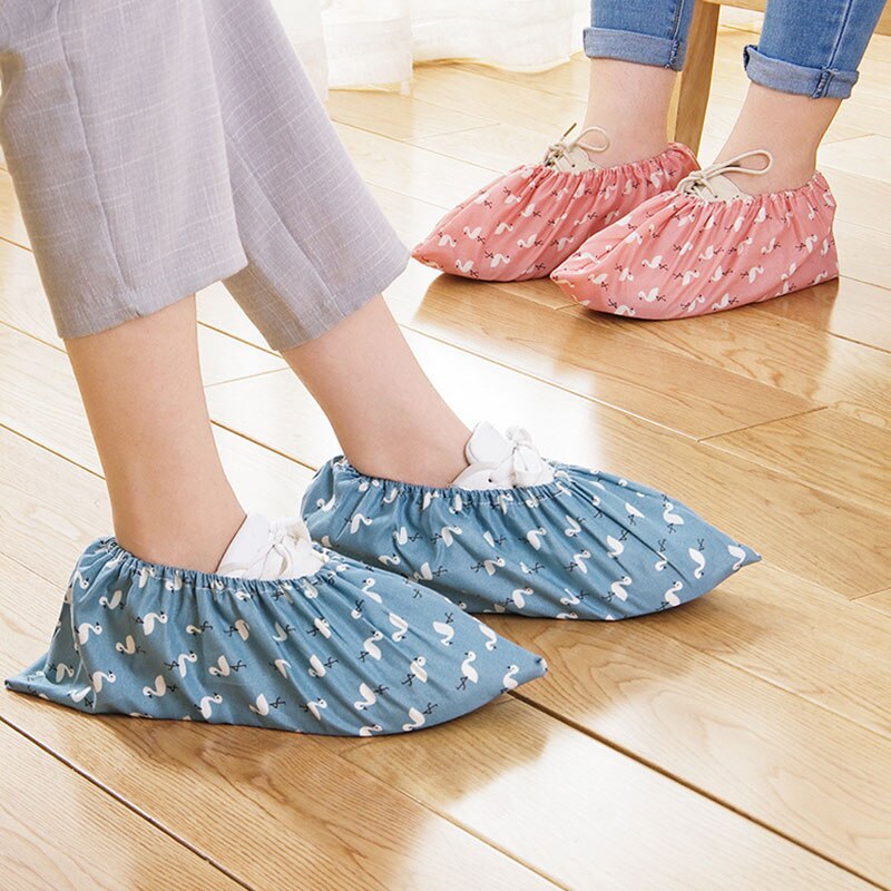 Thicken Shoes Cover Washed Cloth Foot Cover Non-slip Dustproof Shoes Accessories Indoor Home Guest Clear Shoes Cover