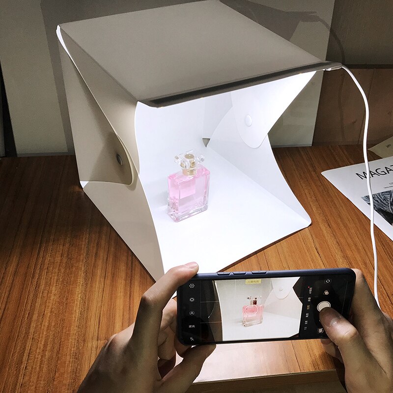 Folding Portable Mini LED Photo Studio Photo Photography soft light box Tent Backdrop Cube Box Photobooth Props Small Sizes