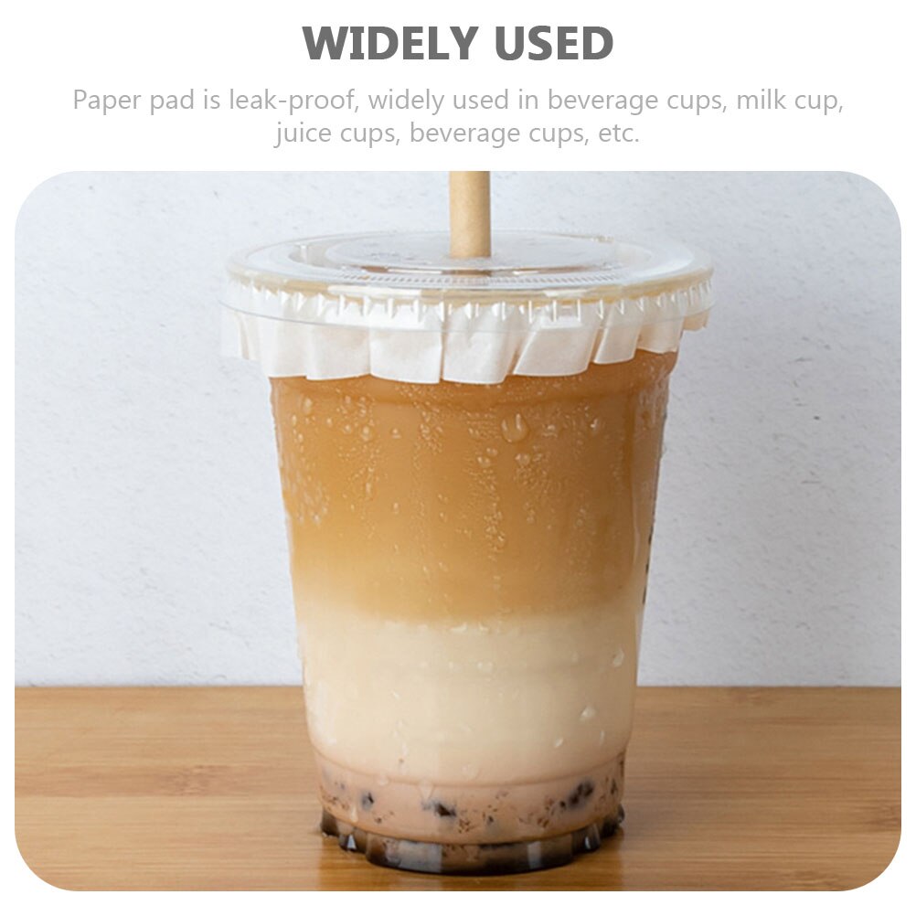 500Pcs Round Shape Leak Proof Paper Films Coffee Spill Proof Gasket Leak Proof Paper Films