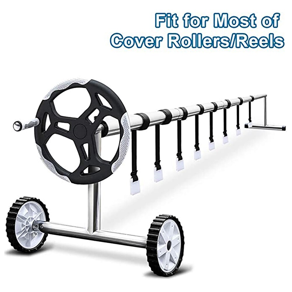 24PCS Pool Solar Cover Reel Attachment Straps Set Plastic Reels for In Ground Swimming Pool Solar Blanket Cover Reels Straps