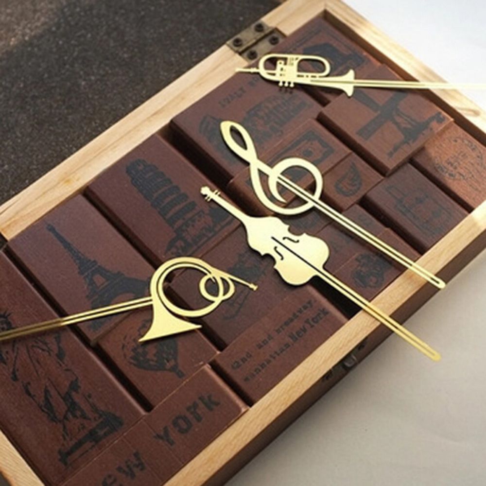 1pc śliczne złote instrumenty muzyczne metalowe zakładki piękne fajne książki strona znak szkolne materiały papiernicze szkolne materiały biurowe