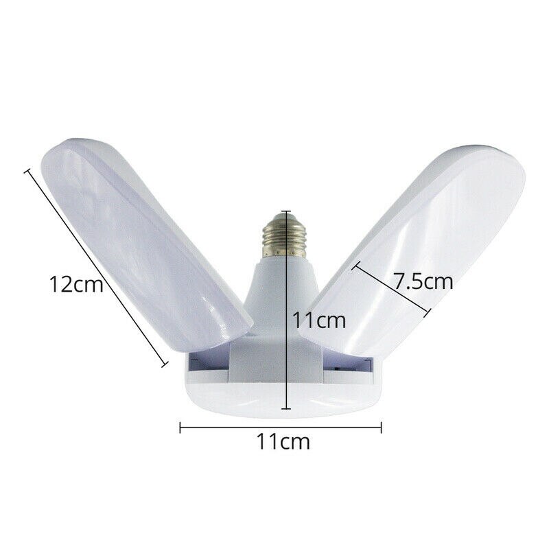 Bombilla LED E27 de 60W, ventilador plegable, Industrial ajustable, hoja de ventilador plegable, SMD2835, iluminación de taller y garaje, 110/220V