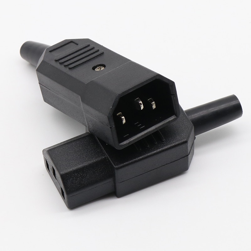 2 pcs price black IEC 320 C13 male and female plug combination repeatable power connector 3 pin socket 10A / 250V