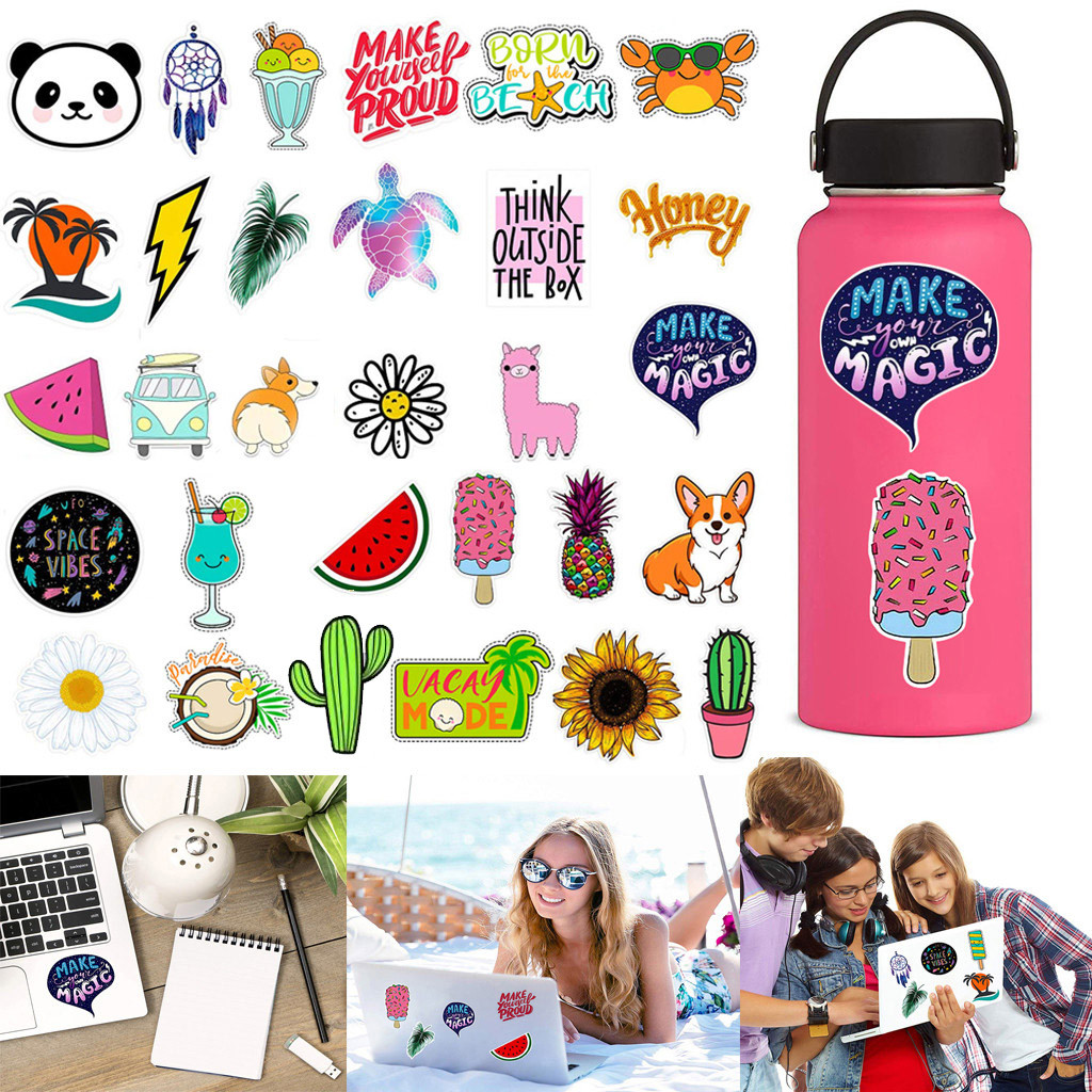 Water Bottles Stickers Computer Stickers Big Cute Waterproof Aesthetic Trendy Stickers For Teens