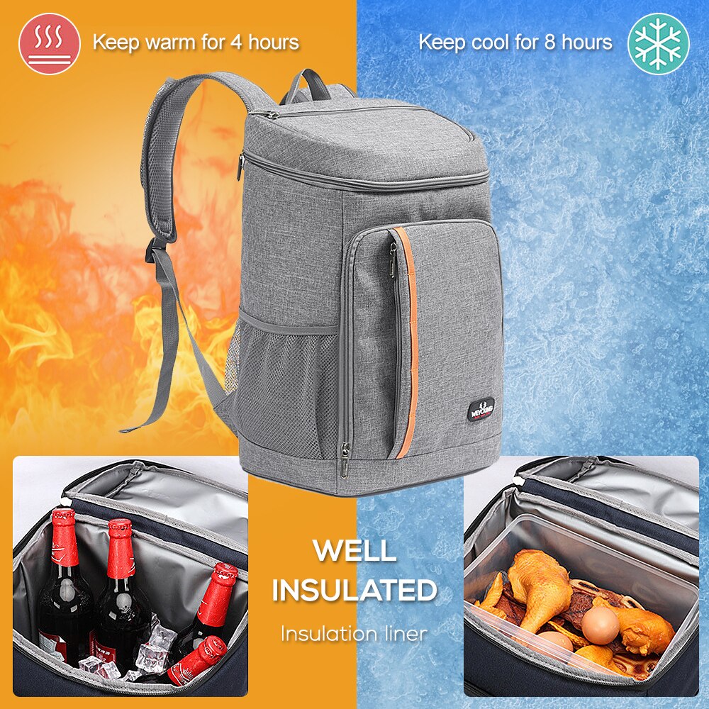 Thermal Cooler Bag Cooler Backpack Leak-Proof Grocery Waterproof Insulated Bag for Outdoor Hiking Picnic Camping Beach Equipment