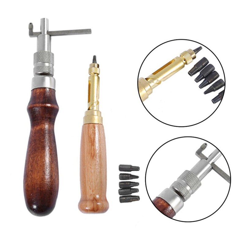 Leather Craft Tools Leather Sewing Kit Leathercraft Hand Tool Kits Stitching Punch Carving Tools Leather Sewing Tools For DIY