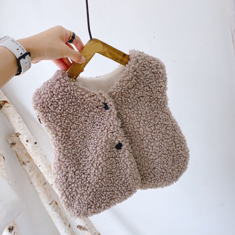 Winter warm kindervest voor babymeisjes, vest voor kinderen, peuterjasjes, meisjesvest, fleece effen