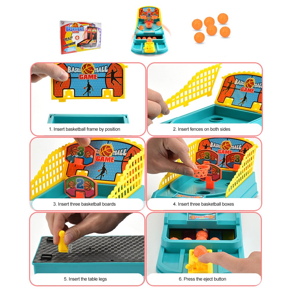 Mini Desktop Basketball Game Tabletop Shooting Toy Interactive Family Party Games Educational Toys For Kids And Adults Party Toy