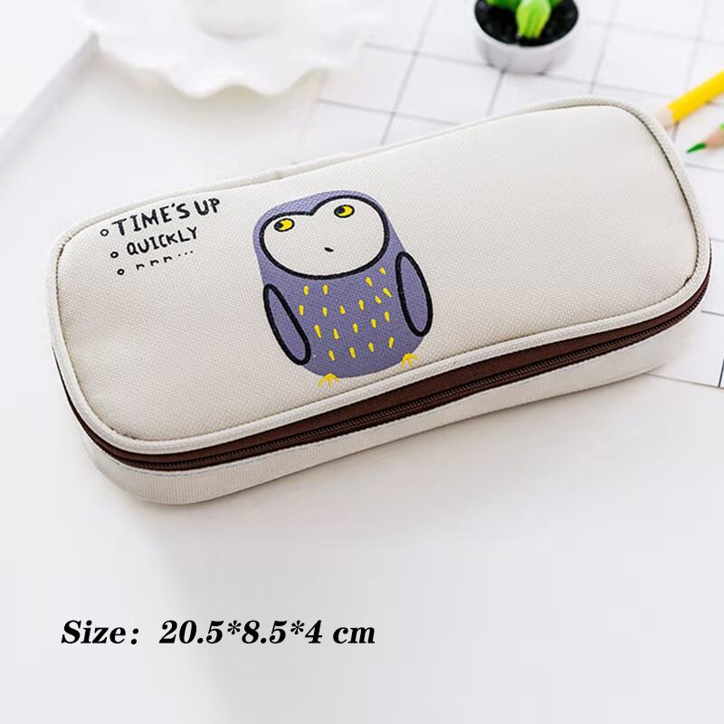 Große Kapazität Nette Leinwand Bleistift fallen Schule Stift fallen Liefert Bleistift Tasche Bleistifte Beutel Schreibwaren 。: Eule