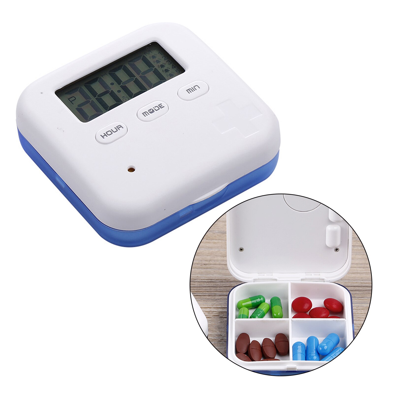 4Compartments Electronic Pill Reminder Storage Organizer Portable Intelligent Container Pill Holder Box Nursing Baby