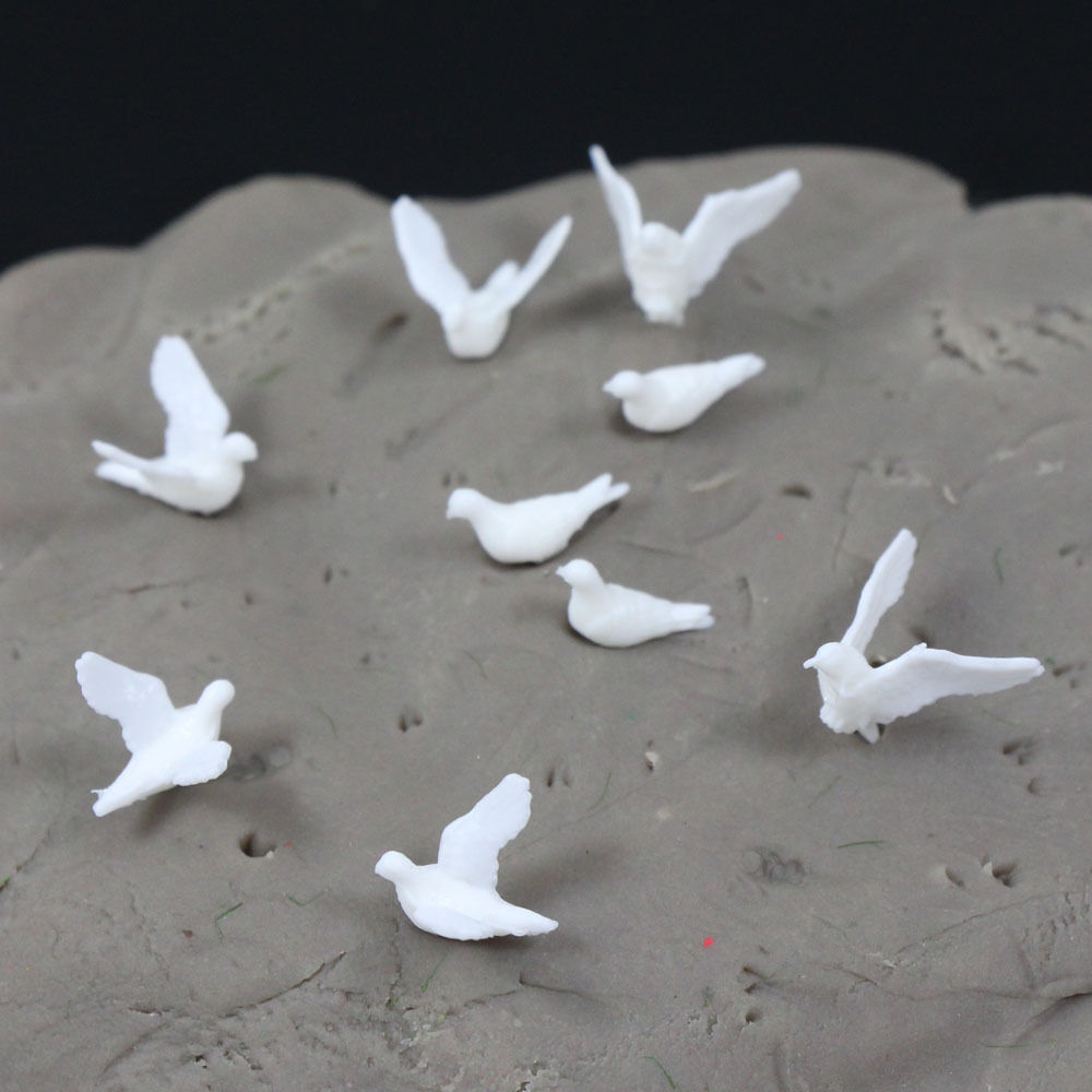 24 pièces oiseaux en plastique petite figure jouet modèle colombe oiseau de paix 1: 75 OO modèle train OO échelle GY26075 modélisation ferroviaire