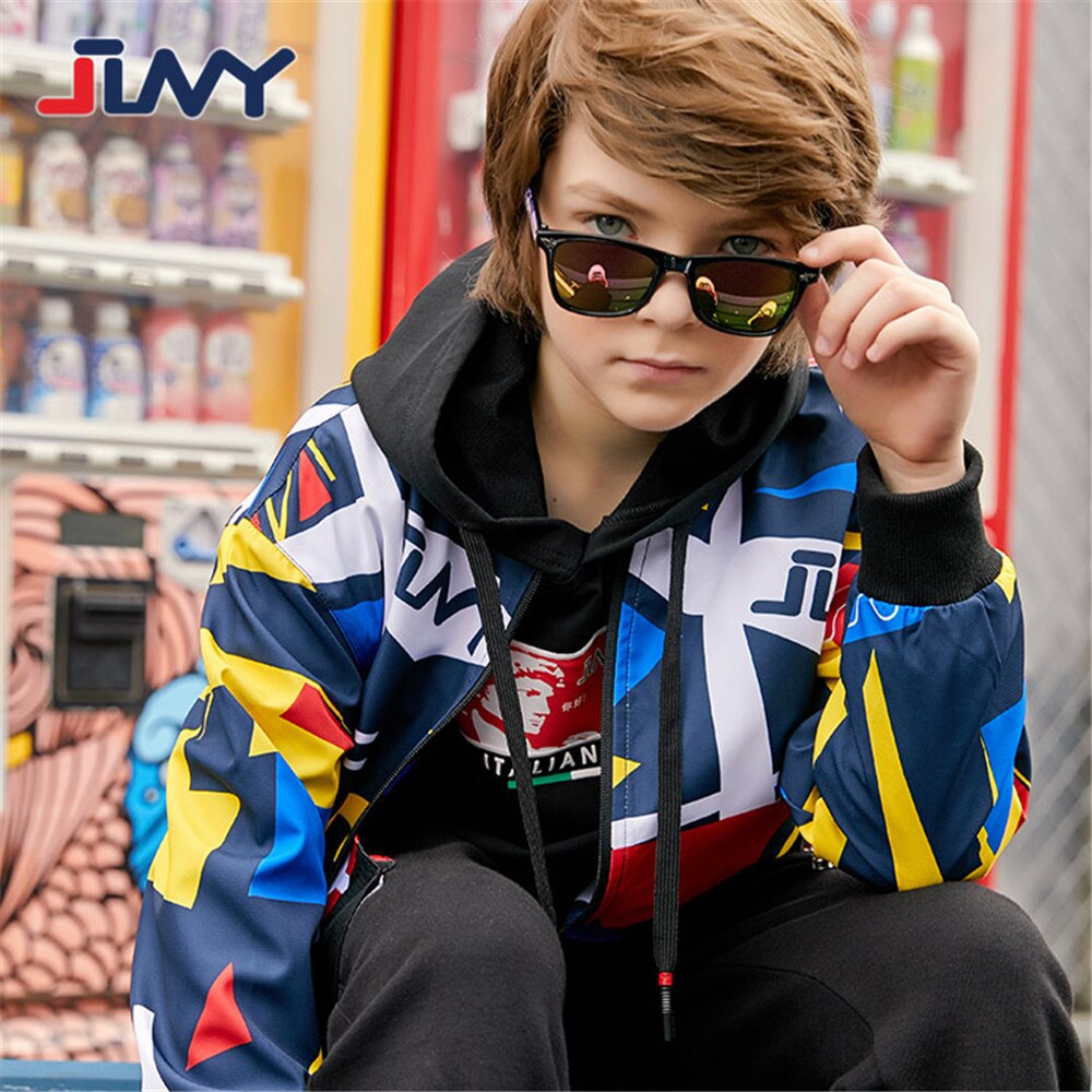 JLNY Spring Autumn Children Outerwear Sport Coat Breathable Boy Round Neck Windproof Jacket Kids Clothes For 5-13Y