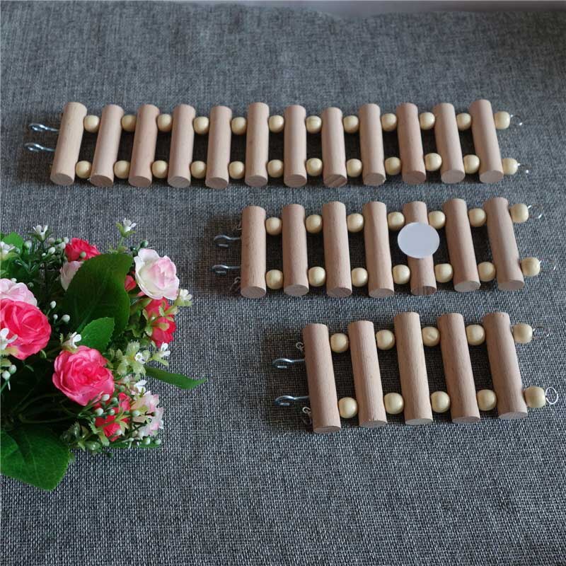 Accesorios para jaulas de pájaros, productos para hámsters, juguetes para loros, 1 pieza, escalera de madera, rascador, perca redonda para troncos