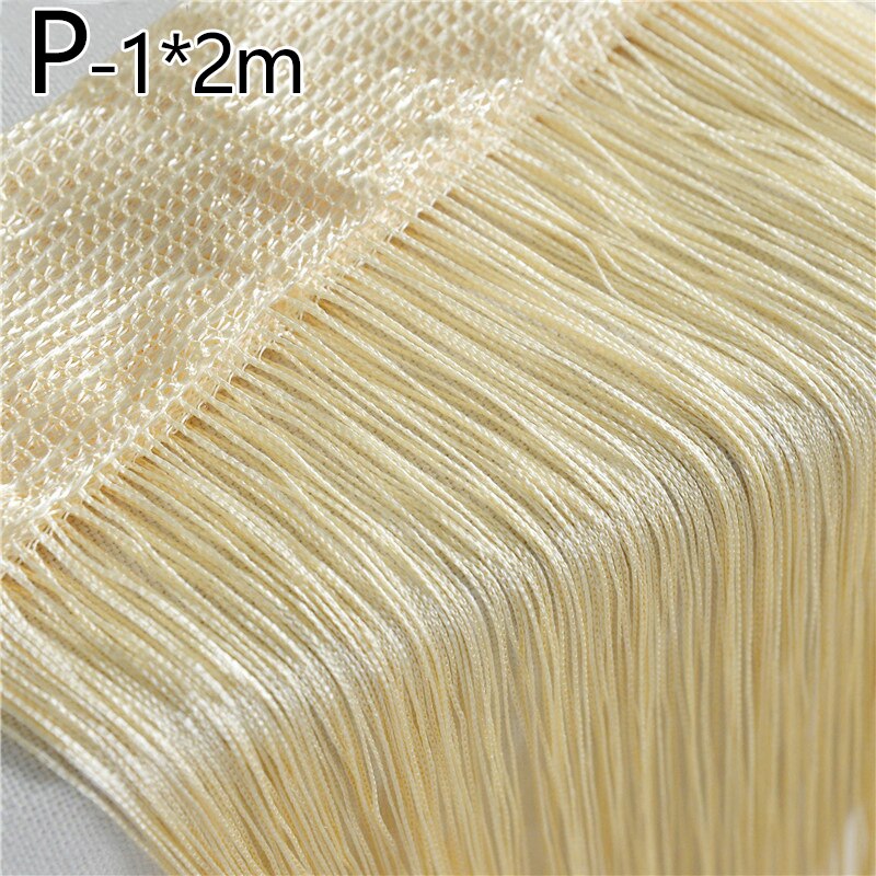 100X200Cm Draad Gordijn String Screen Lint String Divider Blind Voor Woonkamer Deur Muur Window Panel Kwastje gordijnen: P