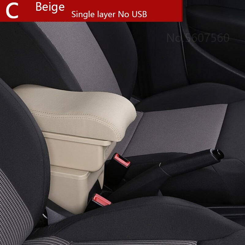 For VW Golf 6 Armrest box golf 5 Mk6 MK5 jetta 5 Interior special Retrofit parts Car Armrest box Center Storage box: C4 Beige NO USB