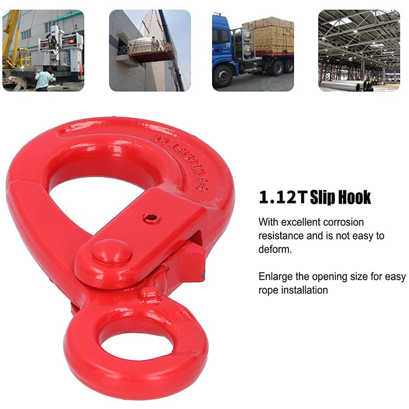 Lifting Hooks Self Locking Eye Hooks 1.12T Alloy Steel Slip Safety Hook For Factory Lifting Port Transportation