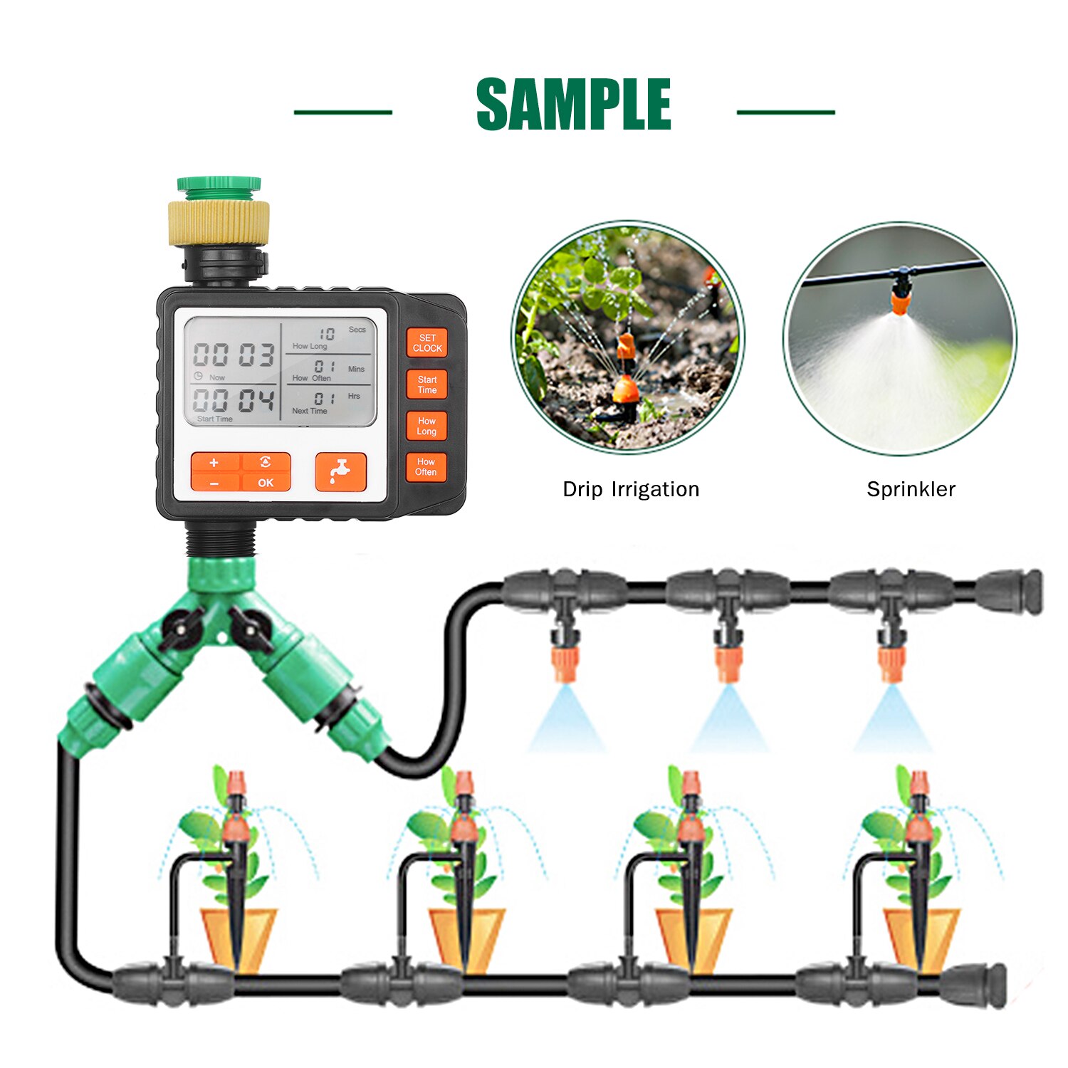 Digital Water Timer Programmable Outdoor Single Outlet Automatic On Off Water Faucet Hose Timer Irrigation System Controller